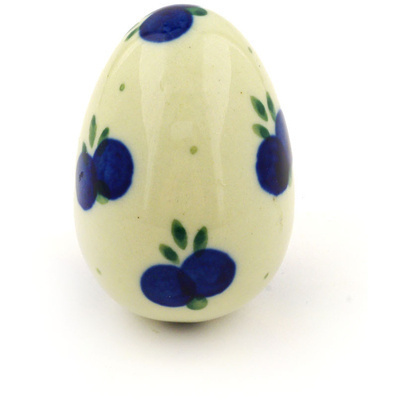 Polish Pottery Egg Figurine 2&quot; Wild Blueberry