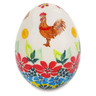 Polish Pottery Egg Figurine 3&quot; Blooming Rooster Delight UNIKAT