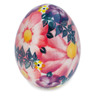 Polish Pottery Egg Figurine 3&quot; Blossoming Purple Harmony UNIKAT