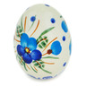 Polish Pottery Egg Figurine 3&quot; Blue Pansy