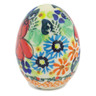 Polish Pottery Egg Figurine 3&quot; Bold Poppies UNIKAT