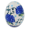 Polish Pottery Egg Figurine 3&quot; Cobalt Hydrangea UNIKAT