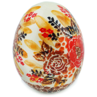 Polish Pottery Egg Figurine 3&quot; Fall Beauty UNIKAT
