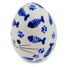 Polish Pottery Egg Figurine 3&quot; Fancy Feast