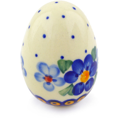 Polish Pottery Egg Figurine 3&quot;