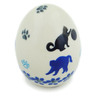 Polish Pottery Egg Figurine 3&quot; Kitty Paw Play Time