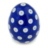 Polish Pottery Egg Figurine 3&quot; Lovely Blue Eyes