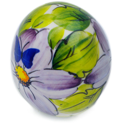 Polish Pottery Egg Figurine 3&quot; Lovely Lilac