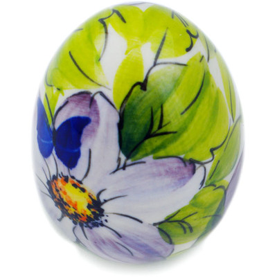 Polish Pottery Egg Figurine 3&quot; Lovely Lilac