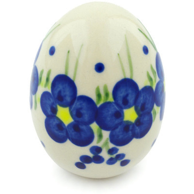 Polish Pottery Egg Figurine 3&quot; Passion Poppy