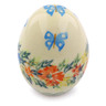 Polish Pottery Egg Figurine 3&quot; Ring Of Flowers UNIKAT