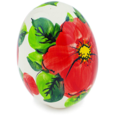 Polish Pottery Egg Figurine 3&quot; Spring's Bloom UNIKAT