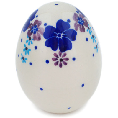 Polish Pottery Egg Figurine 3&quot; The Floral Wish