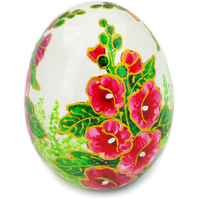 Ceramic Egg Figurine 4&quot; Blooming Mallow