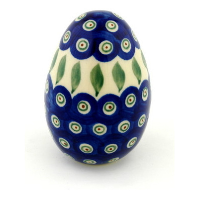 Polish Pottery Egg Figurine 4&quot;