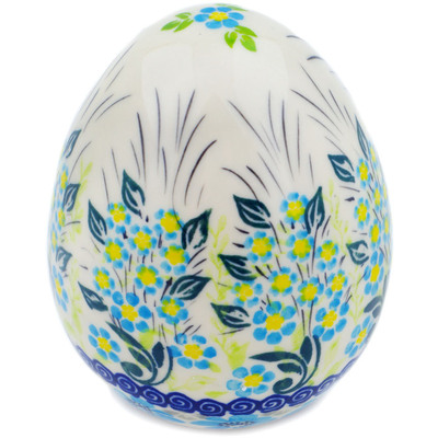 Polish Pottery Egg Figurine 4&quot; Heavenly Haven UNIKAT