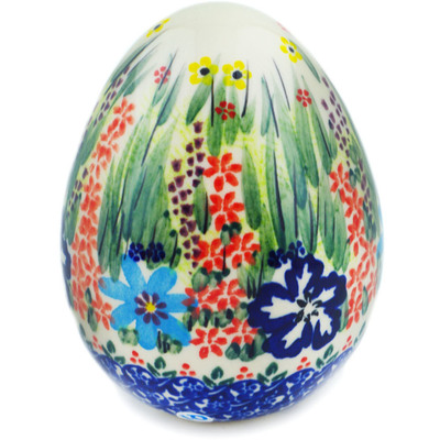 Polish Pottery Egg Figurine 4&quot; Hidden Beauty UNIKAT