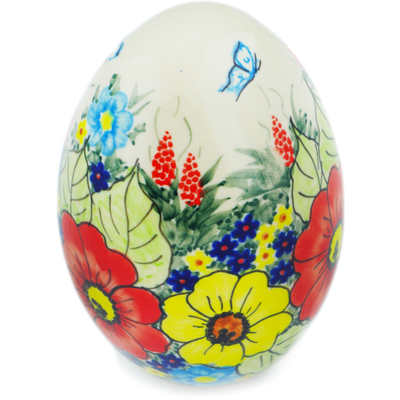 Polish Pottery Egg Figurine 5&quot; UNIKAT