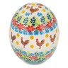 Polish Pottery Egg Figurine 6&quot; Blooming Rooster Delight UNIKAT