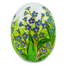 Polish Pottery Egg Figurine 6&quot; Forget-me-not Vibe