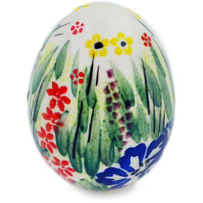 Polish Pottery Egg Figurine 6&quot; Hidden Beauty UNIKAT