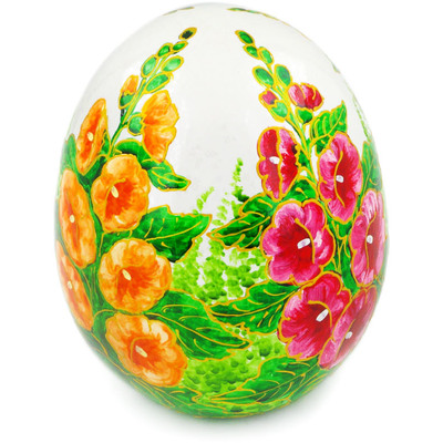 Ceramic Egg Figurine 7&quot; Blooming Mallow