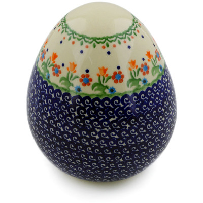 Polish Pottery Egg Figurine 7&quot; Spring Flowers