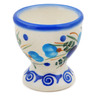 Polish Pottery Egg Holder 2&quot; Blue Pansy