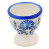 Polish Pottery Egg Holder 2&quot; Blue Thistle Beauty