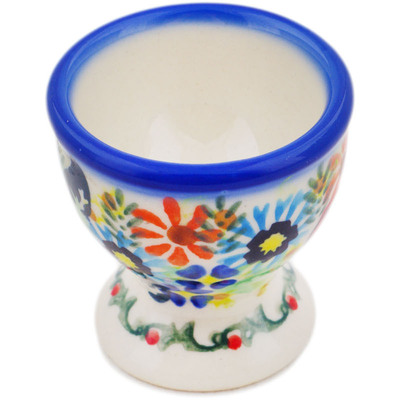 Polish Pottery Egg Holder 2&quot; Bold Poppies UNIKAT