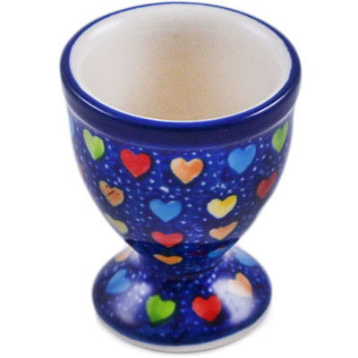 Polish Pottery Egg Holder 2&quot; Colourful Dot Show UNIKAT