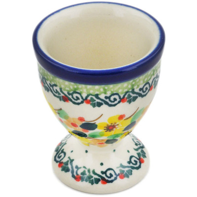Polish Pottery Egg Holder 2&quot; Happy Thoughts UNIKAT