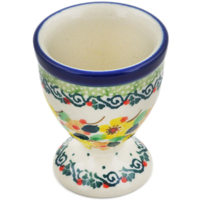 Polish Pottery Egg Holder 2&quot; Happy Thoughts UNIKAT