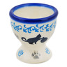 Polish Pottery Egg Holder 2&quot; Kitty Paw Play Time