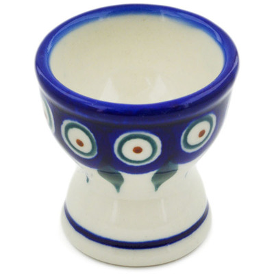 Polish Pottery Egg Holder 2&quot; Peacock