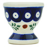 Polish Pottery Egg Holder 2&quot; Peacock Hollies
