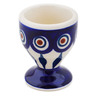 Polish Pottery Egg Holder 2&quot; Peacock Leaves