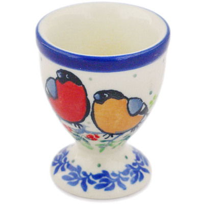 Polish Pottery Egg Holder 2" Robin &amp; Wren UNIKAT
