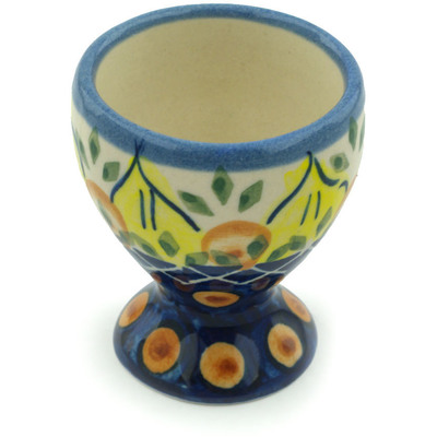 Polish Pottery Egg Holder 2&quot; Sunflower Power UNIKAT