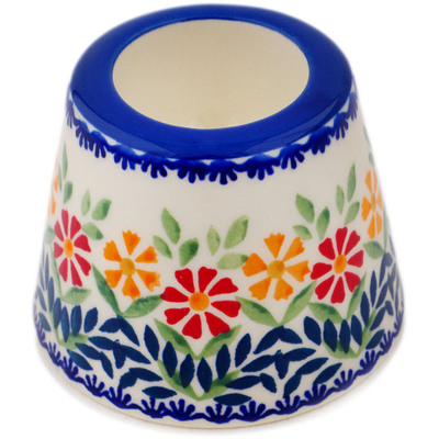 Polish Pottery Egg Holder 3&quot; Wave Of Flowers