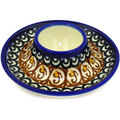 Polish Pottery Egg Holder 4&quot; Amber Shores UNIKAT