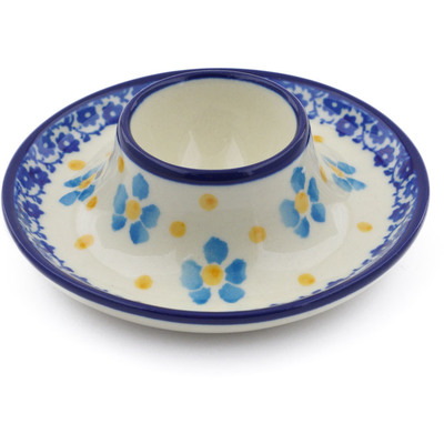 Polish Pottery Egg Holder 4&quot; Blue Dreams