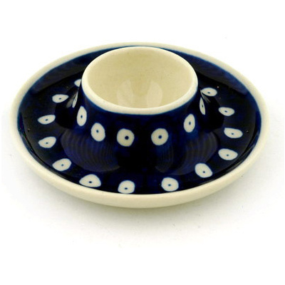 Polish Pottery Egg Holder 4&quot; Blue Eyes