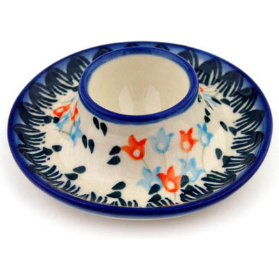 Polish Pottery Egg Holder 4&quot; Dancing Tulips