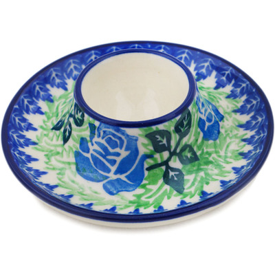Polish Pottery Egg Holder 4&quot; English Rose UNIKAT