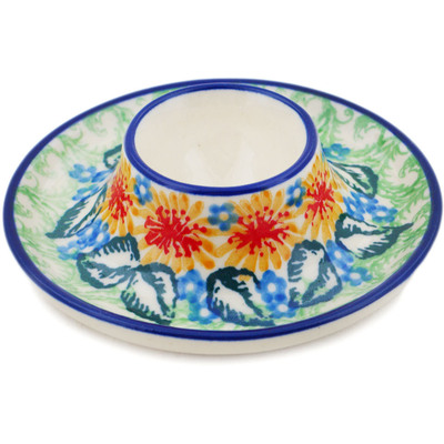 Polish Pottery Egg Holder 4&quot; Marigold Chain UNIKAT