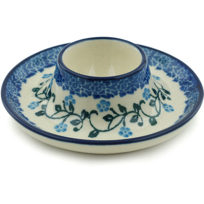 Polish Pottery Egg Holder 4&quot; Petite Blue Vine