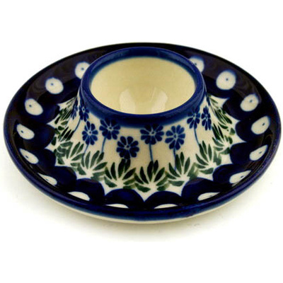 Polish Pottery Egg Holder 4&quot; Springing Calendulas