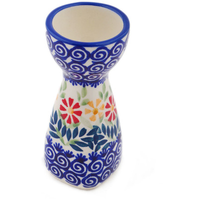Polish Pottery Egg Holder 5&quot; Wave Of Flowers