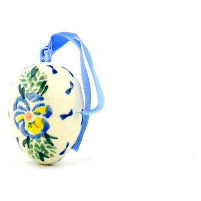 Polish Pottery Egg Ornament 2&quot; Blue Boutiques
